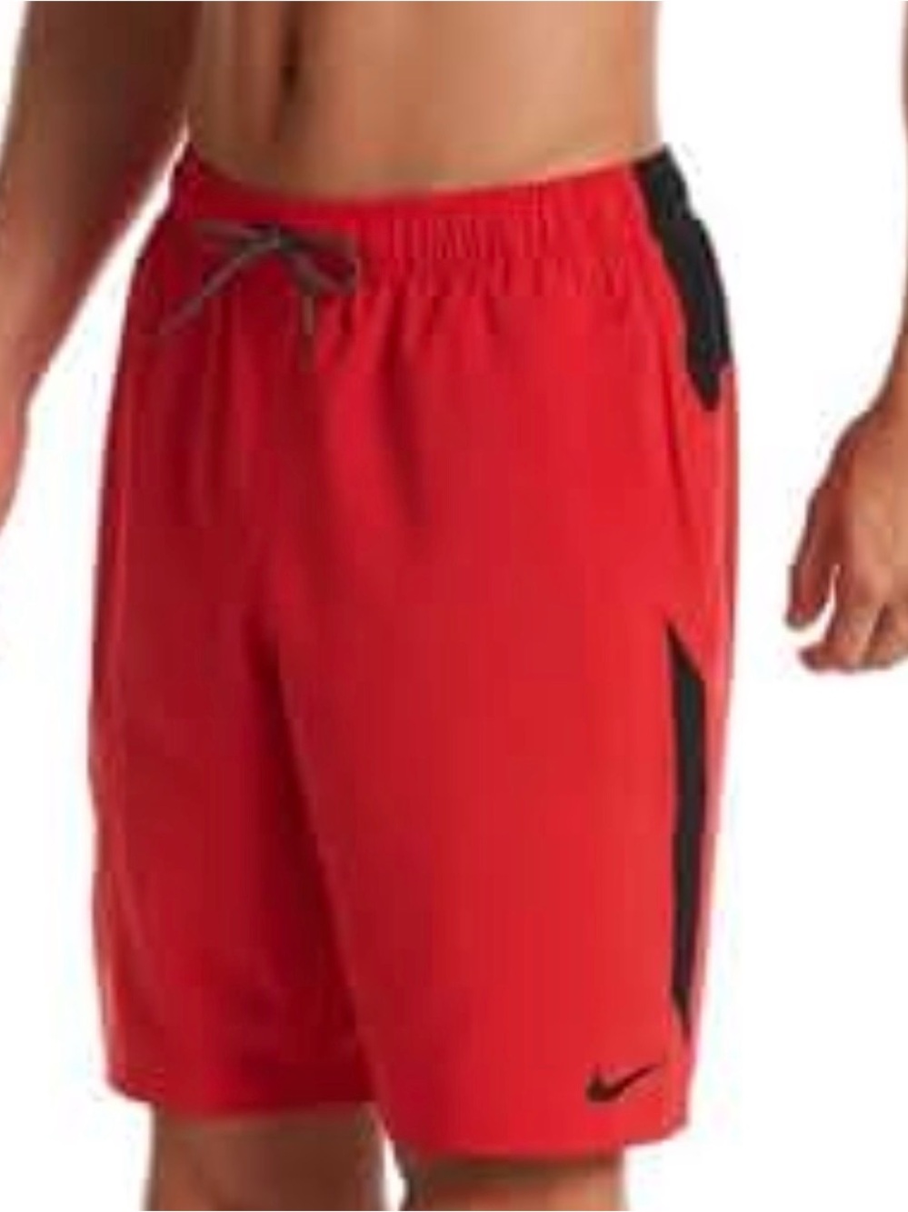 Nike Red Men's Swim Trunks with Black Trim